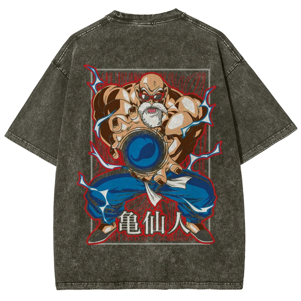 SUPER MASTER ROSHI - Dragon ball Clothing Washed Cotton T-Shirt