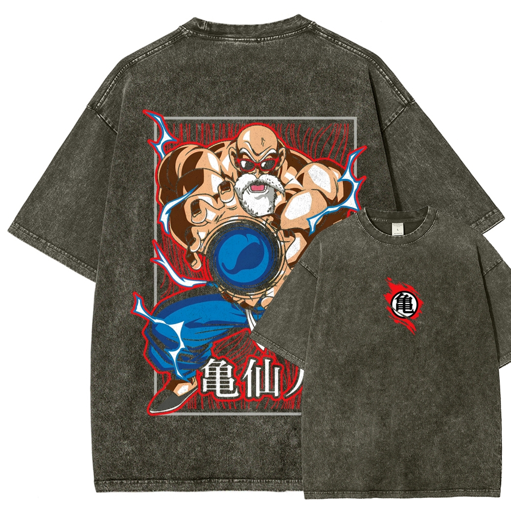 SUPER MASTER ROSHI - Dragon ball Clothing Washed Cotton T-Shirt