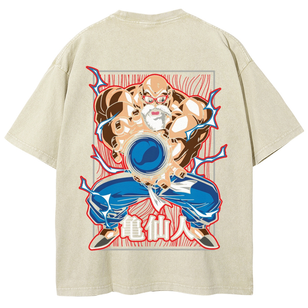 SUPER MASTER ROSHI - Dragon ball Clothing Washed Cotton T-Shirt