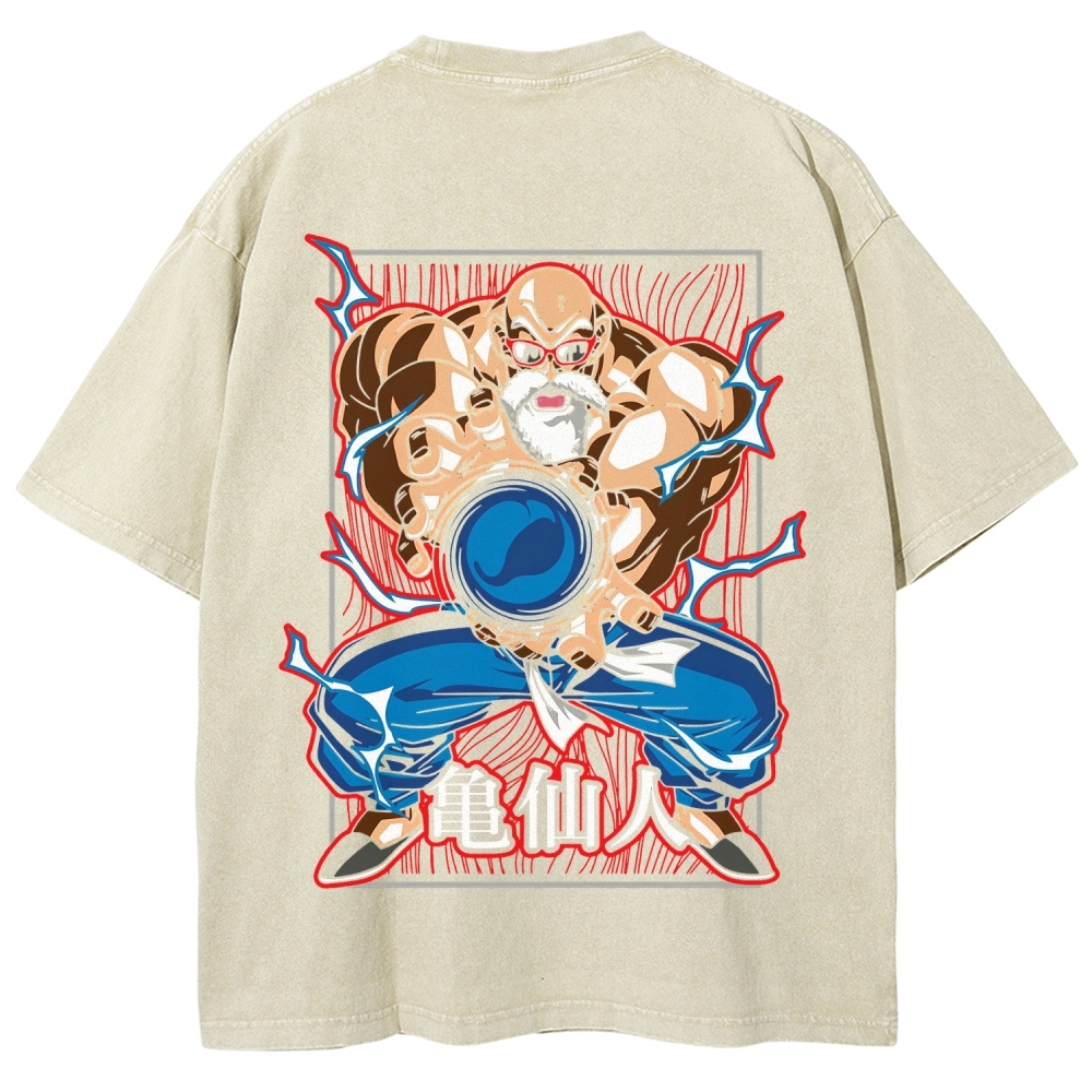 SUPER MASTER ROSHI - Dragon ball Clothing Washed Cotton T-Shirt