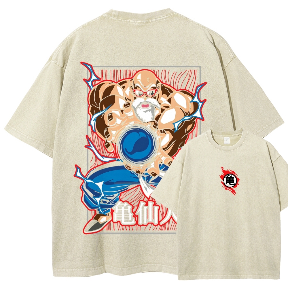 SUPER MASTER ROSHI - Dragon ball Clothing Washed Cotton T-Shirt