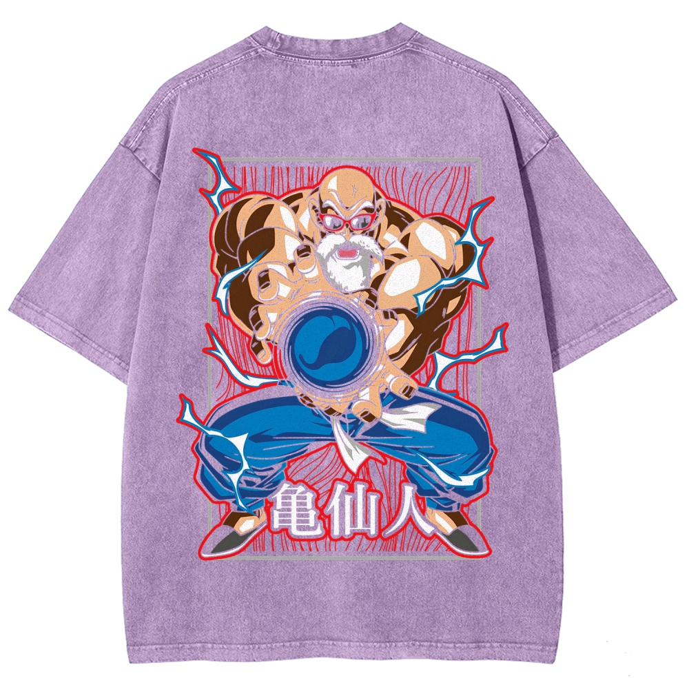 SUPER MASTER ROSHI - Dragon ball Clothing Washed Cotton T-Shirt