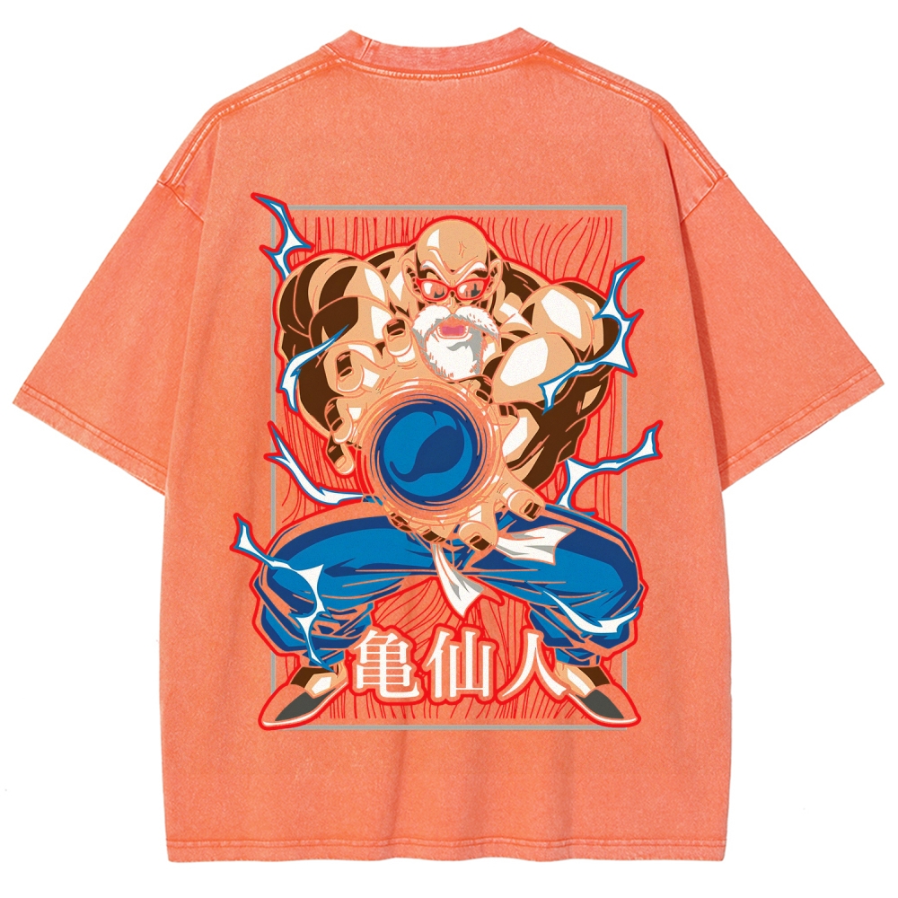 SUPER MASTER ROSHI - Dragon ball Clothing Washed Cotton T-Shirt