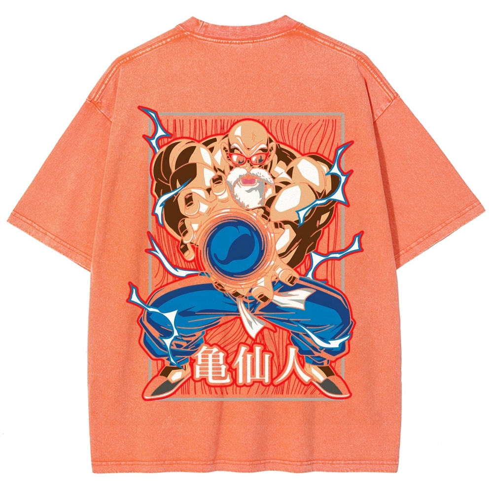 SUPER MASTER ROSHI - Dragon ball Clothing Washed Cotton T-Shirt