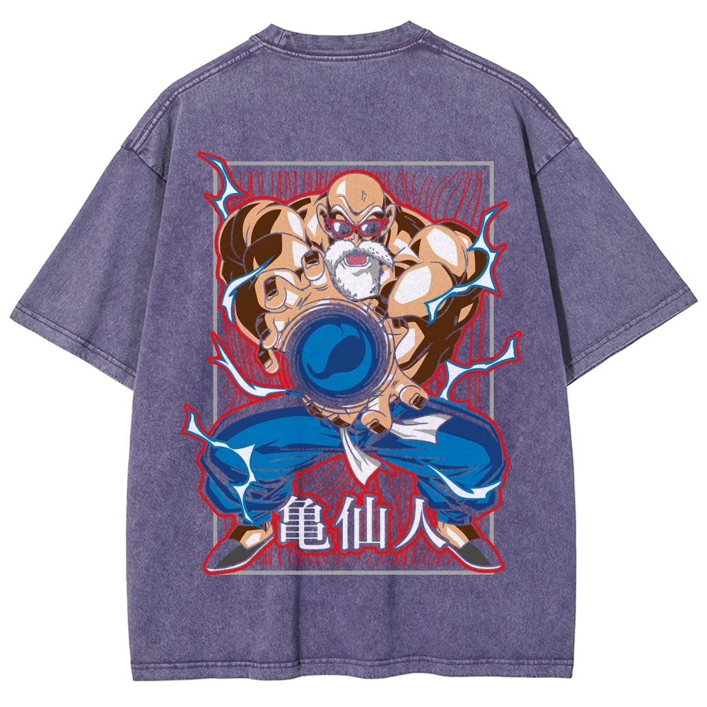 SUPER MASTER ROSHI - Dragon ball Clothing Washed Cotton T-Shirt