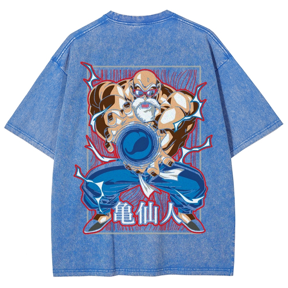 SUPER MASTER ROSHI - Dragon ball Clothing Washed Cotton T-Shirt