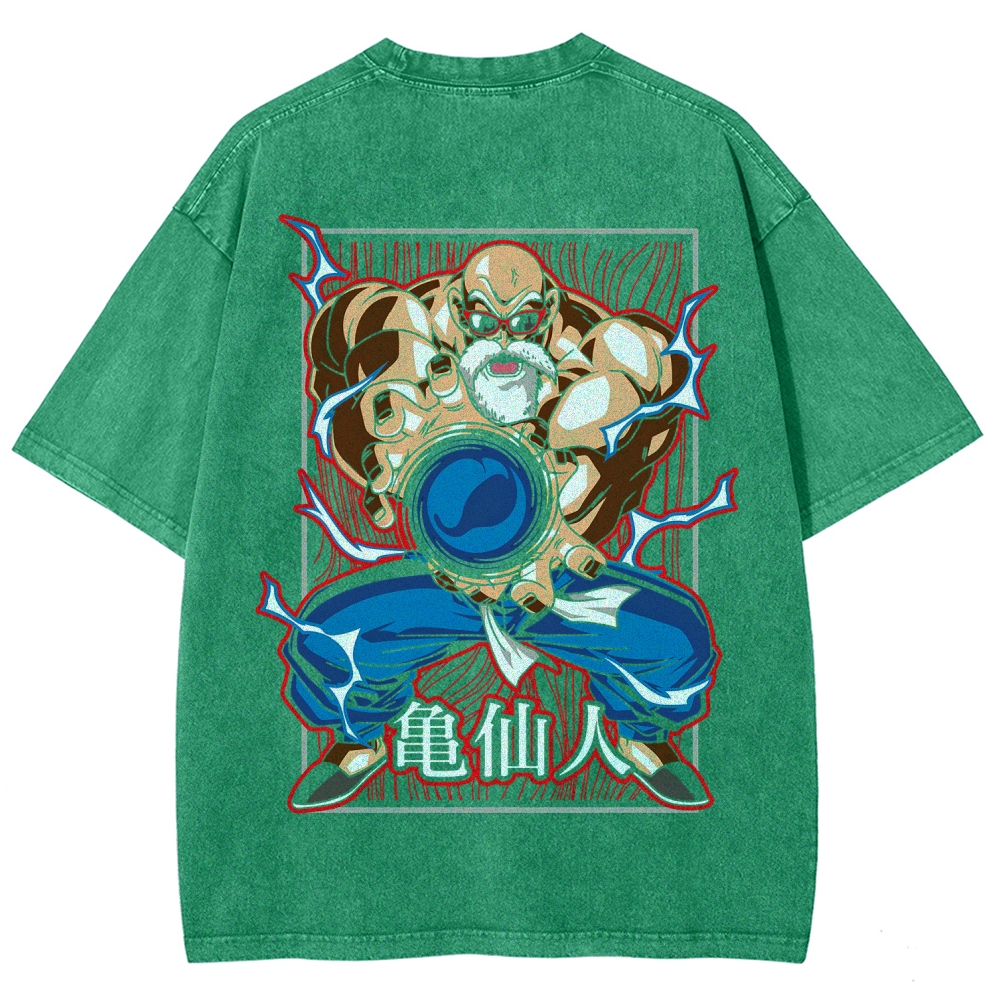 SUPER MASTER ROSHI - Dragon ball Clothing Washed Cotton T-Shirt