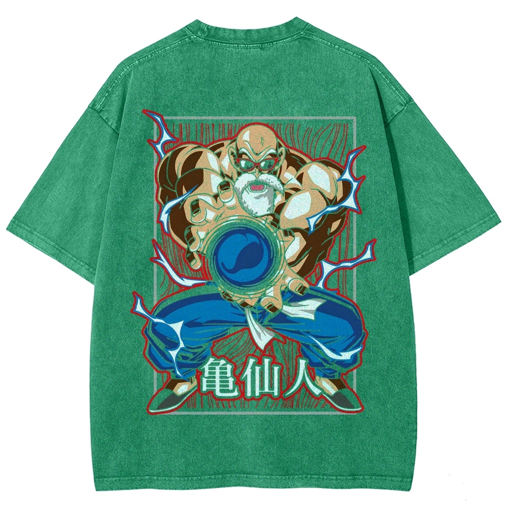 SUPER MASTER ROSHI - Dragon ball Clothing Washed Cotton T-Shirt