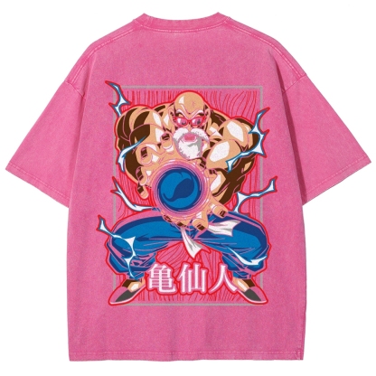 SUPER MASTER ROSHI - Dragon ball Clothing Washed Cotton T-Shirt