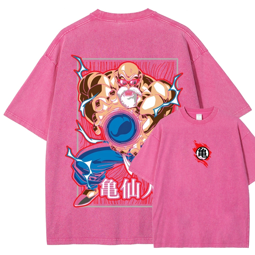 SUPER MASTER ROSHI - Dragon ball Clothing Washed Cotton T-Shirt
