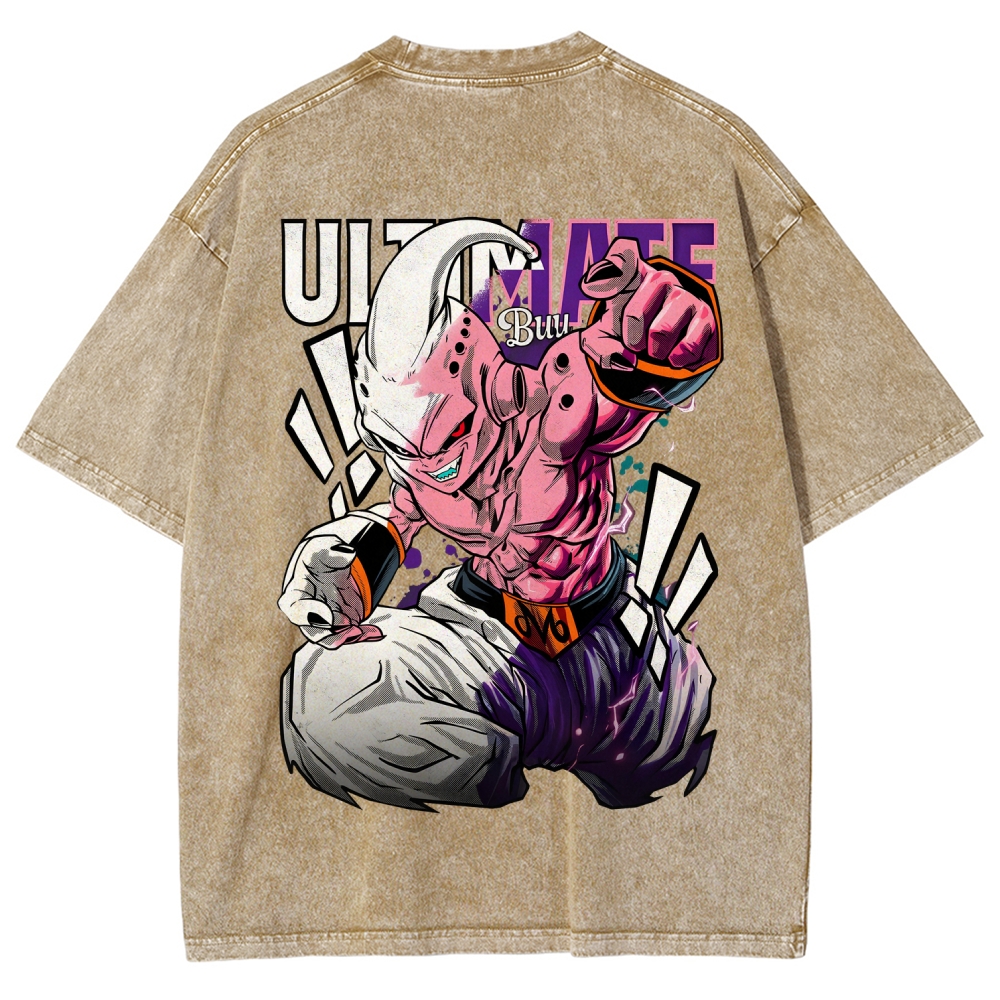 Evil Buu - Dragon ball Z Clothing Washed Cotton T-Shirt