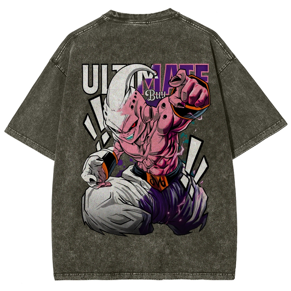 Evil Buu - Dragon ball Z Clothing Washed Cotton T-Shirt