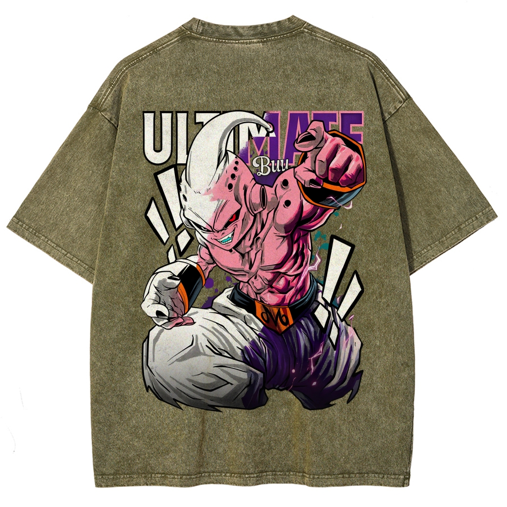 Evil Buu - Dragon ball Z Clothing Washed Cotton T-Shirt