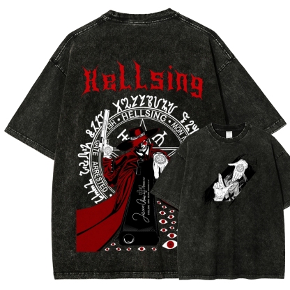 Hellsing Unisex Fit Washed T-Shirt 2509006215