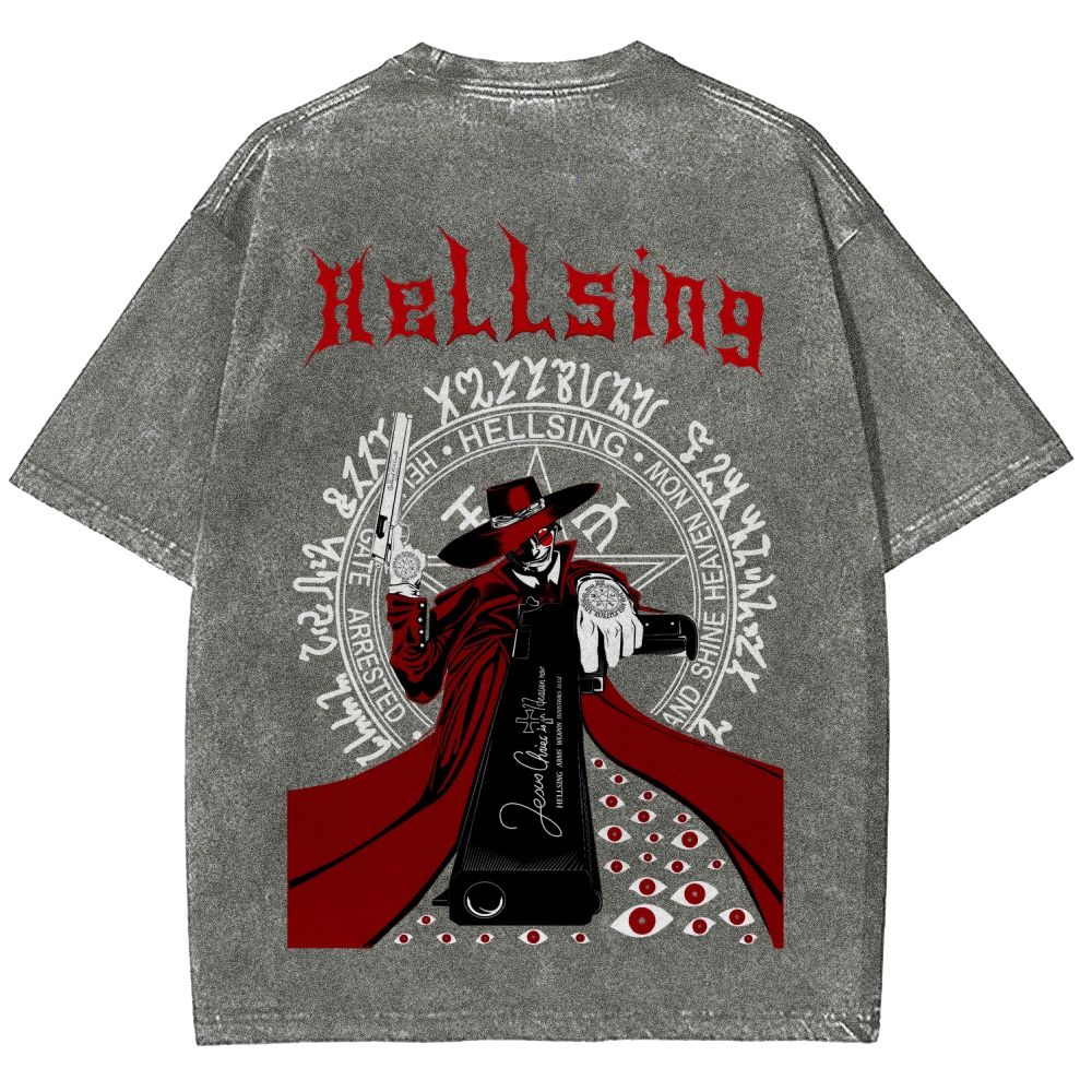 Hellsing Unisex Fit Washed T-Shirt 2509006215