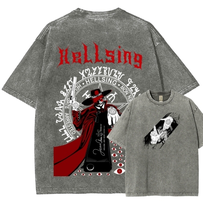 Hellsing Unisex Fit Washed T-Shirt 2509006215