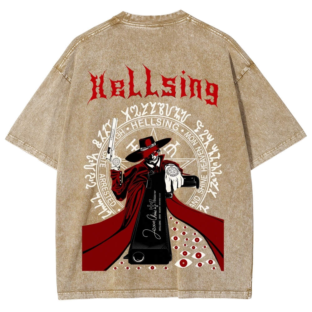 Hellsing Unisex Fit Washed T-Shirt 2509006215
