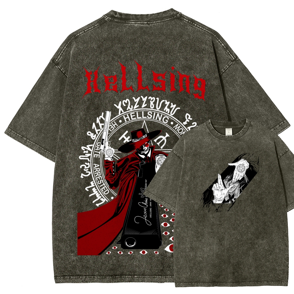 Hellsing Unisex Fit Washed T-Shirt 2509006215