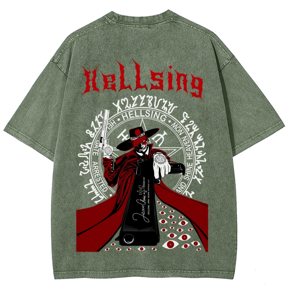 Hellsing Unisex Fit Washed T-Shirt 2509006215