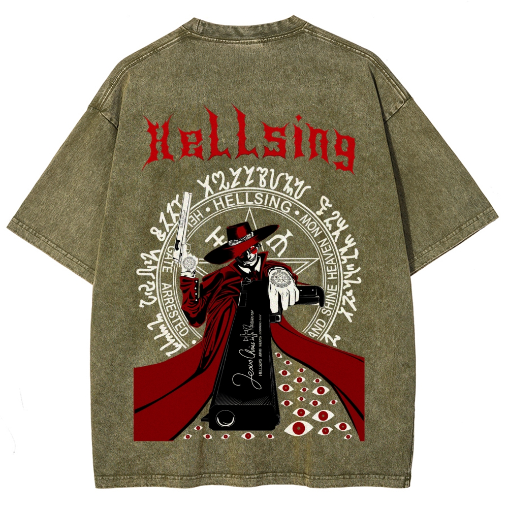 Hellsing Unisex Fit Washed T-Shirt 2509006215