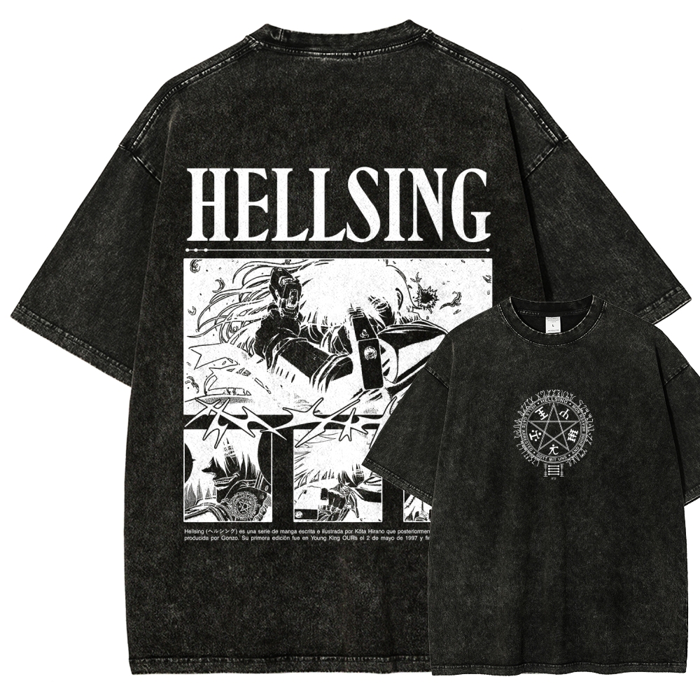 Hellsing Unisex Fit Washed T-Shirt 2509006227