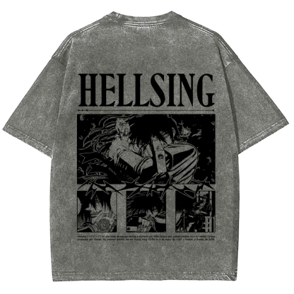 Hellsing Unisex Fit Washed T-Shirt 2509006227