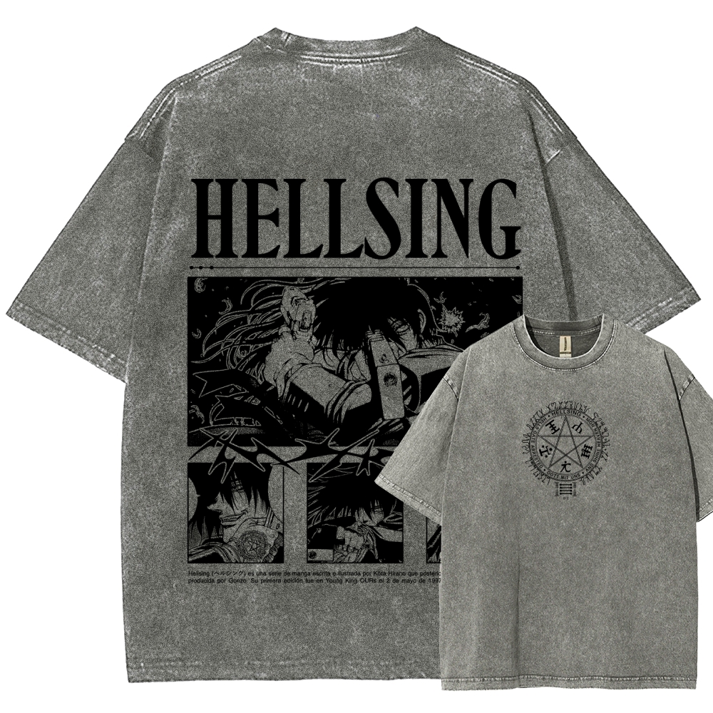 Hellsing Unisex Fit Washed T-Shirt 2509006227