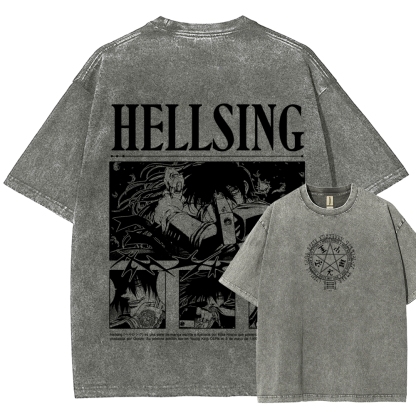 Hellsing Unisex Fit Washed T-Shirt 2509006227