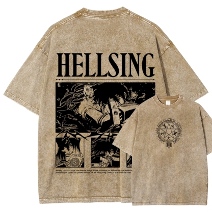 Hellsing Unisex Fit Washed T-Shirt 2509006227