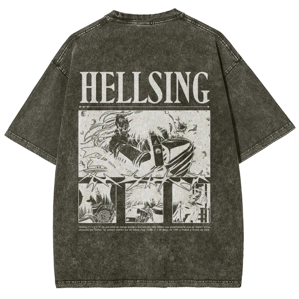 Hellsing Unisex Fit Washed T-Shirt 2509006227