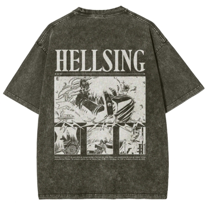 Hellsing Unisex Fit Washed T-Shirt 2509006227