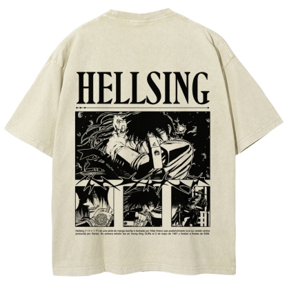 Hellsing Unisex Fit Washed T-Shirt 2509006227