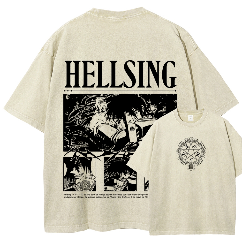 Hellsing Unisex Fit Washed T-Shirt 2509006227