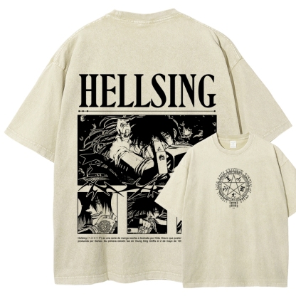 Hellsing Unisex Fit Washed T-Shirt 2509006227