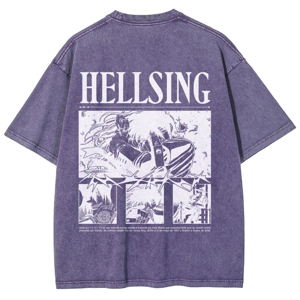 Hellsing Unisex Fit Washed T-Shirt 2509006227