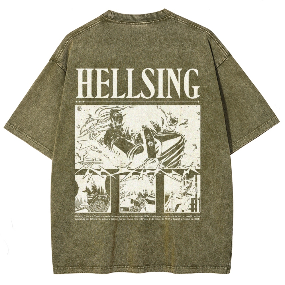 Hellsing Unisex Fit Washed T-Shirt 2509006227