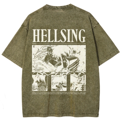 Hellsing Unisex Fit Washed T-Shirt 2509006227