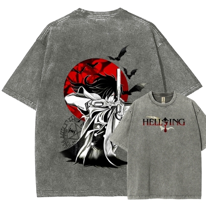 Hellsing Unisex Fit Washed T-Shirt 2509006229