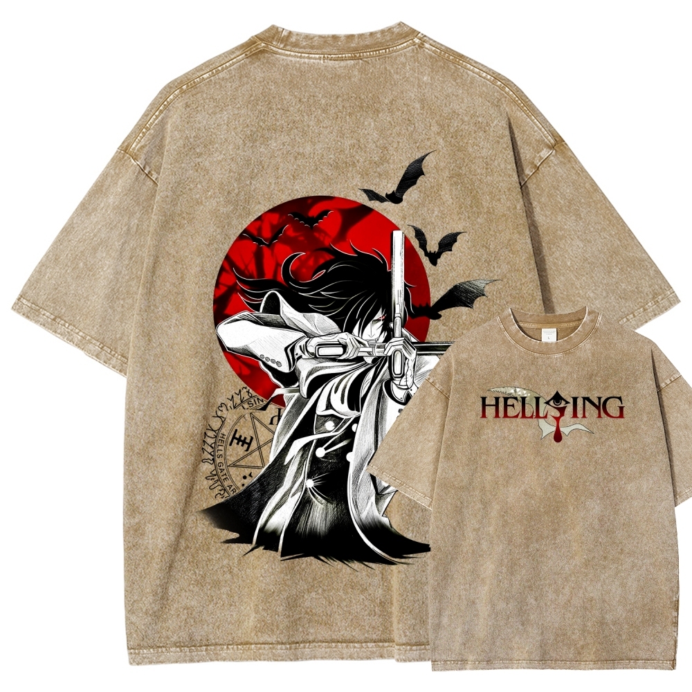 Hellsing Unisex Fit Washed T-Shirt 2509006229