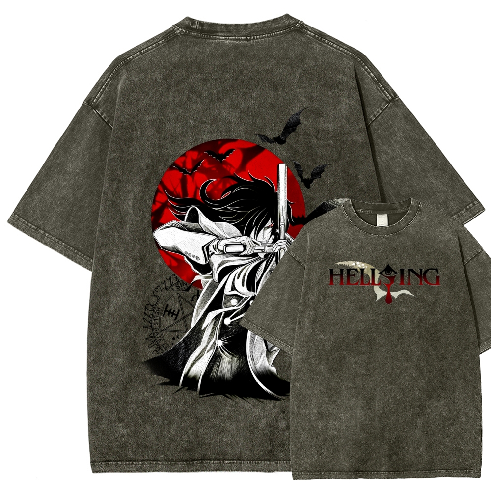 Hellsing Unisex Fit Washed T-Shirt 2509006229
