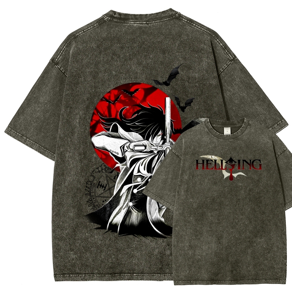 Hellsing Unisex Fit Washed T-Shirt 2509006229