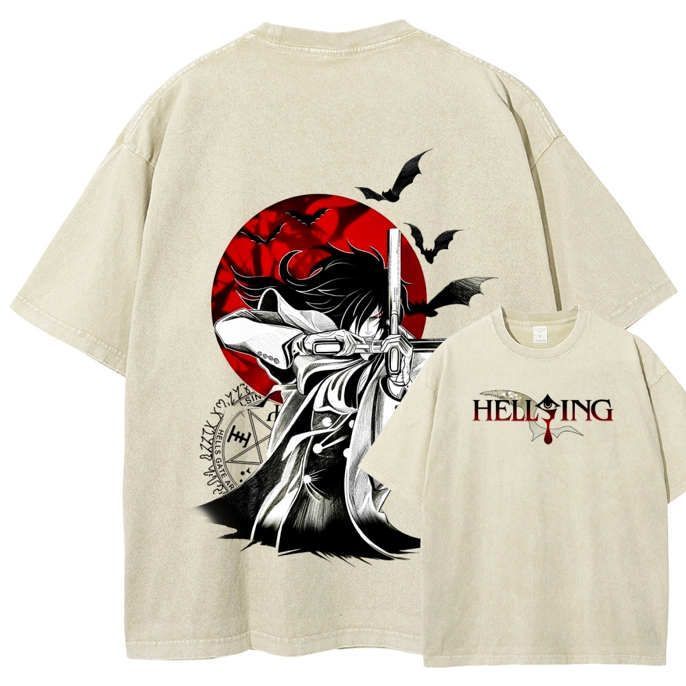 Hellsing Unisex Fit Washed T-Shirt 2509006229