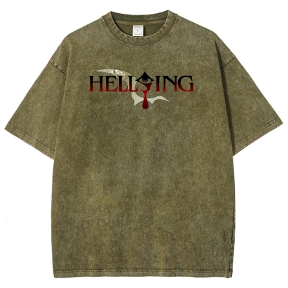 Hellsing Unisex Fit Washed T-Shirt 2509006229