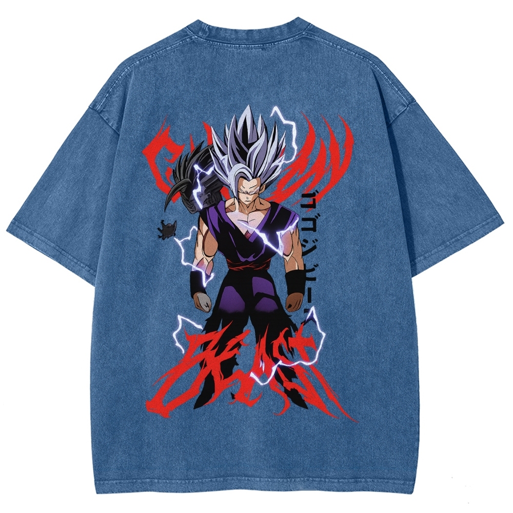 Dragon Ball "Gohan Beast" Vintage Unisex Oversize Anime Manga Acid Washed Cotton T-shirt