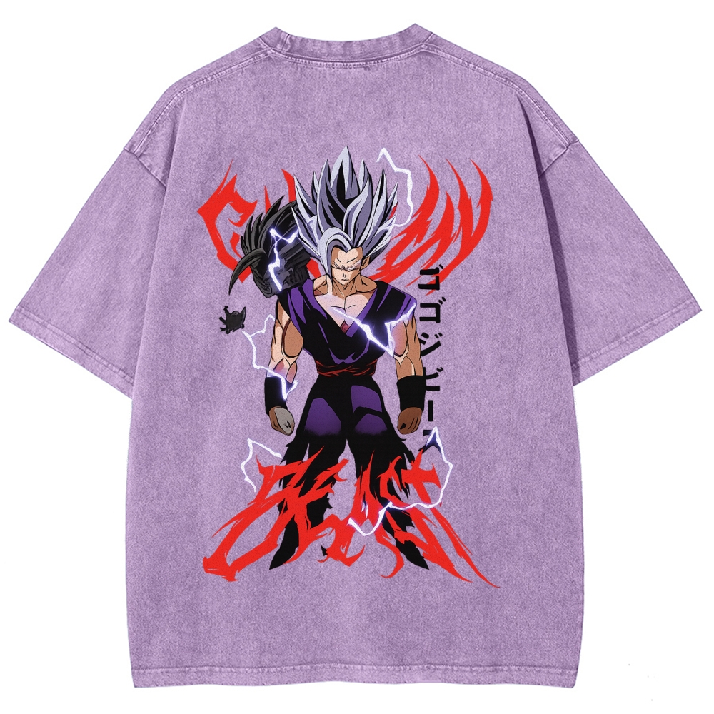 Dragon Ball "Gohan Beast" Vintage Unisex Oversize Anime Manga Acid Washed Cotton T-shirt