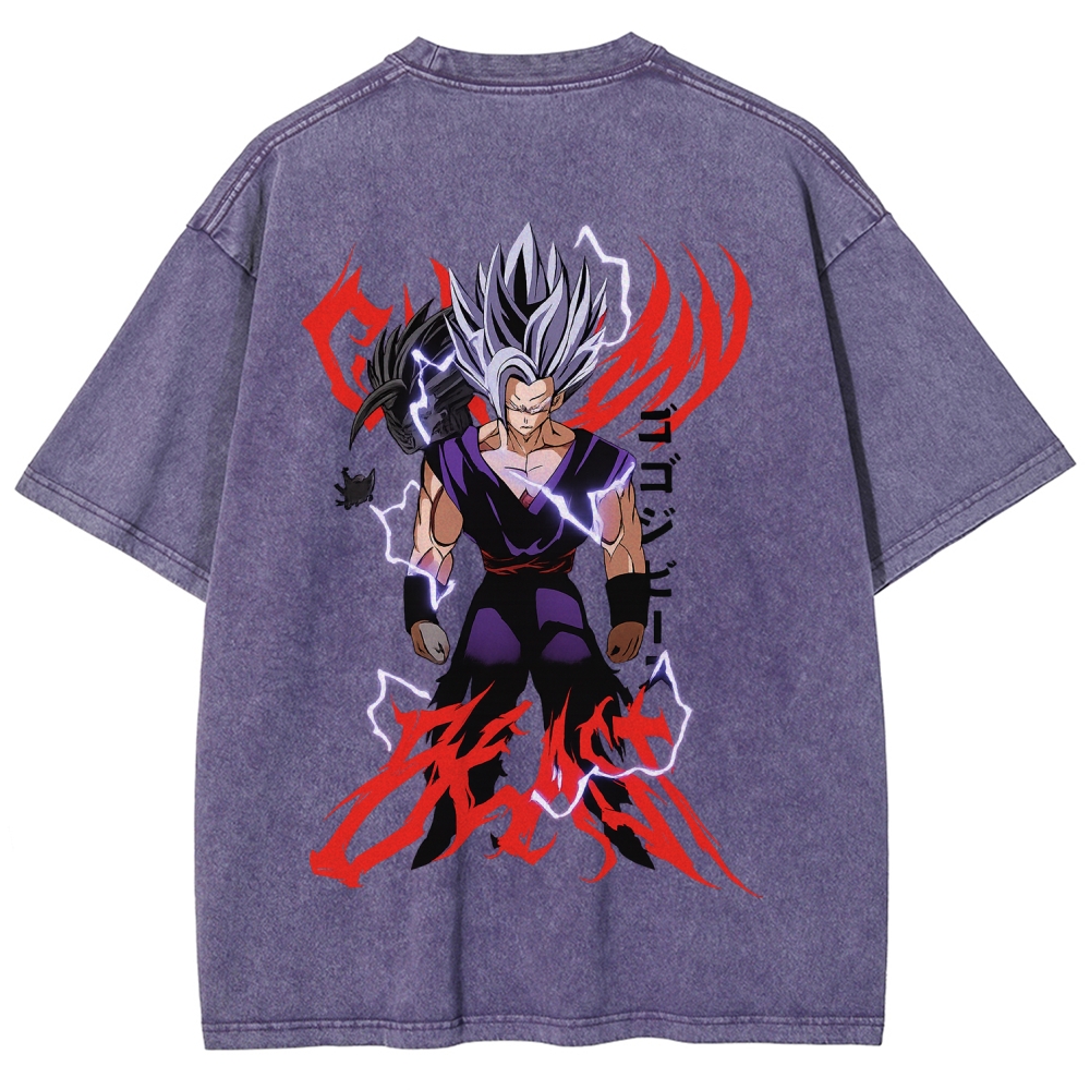 Dragon Ball "Gohan Beast" Vintage Unisex Oversize Anime Manga Acid Washed Cotton T-shirt