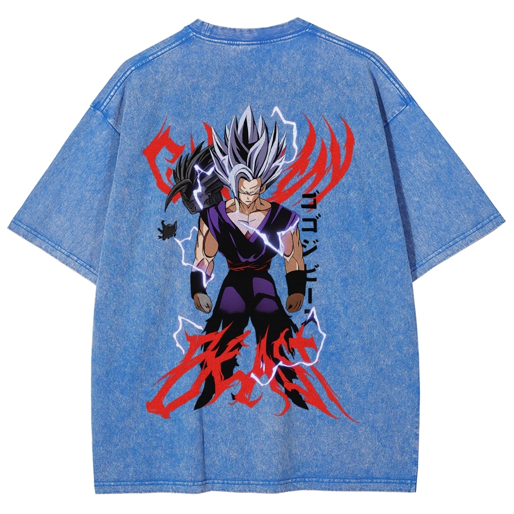 Dragon Ball "Gohan Beast" Vintage Unisex Oversize Anime Manga Acid Washed Cotton T-shirt
