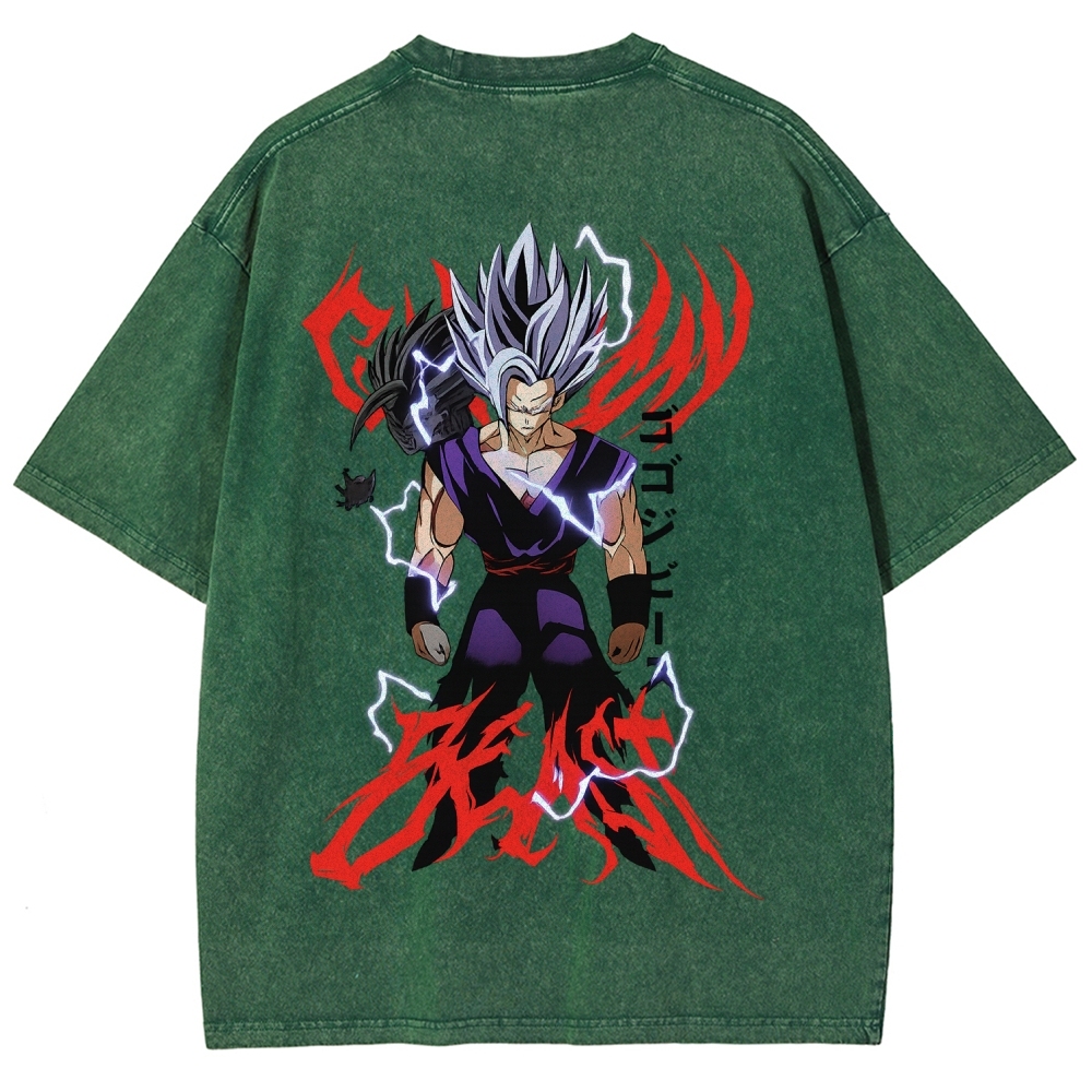 Dragon Ball "Gohan Beast" Vintage Unisex Oversize Anime Manga Acid Washed Cotton T-shirt
