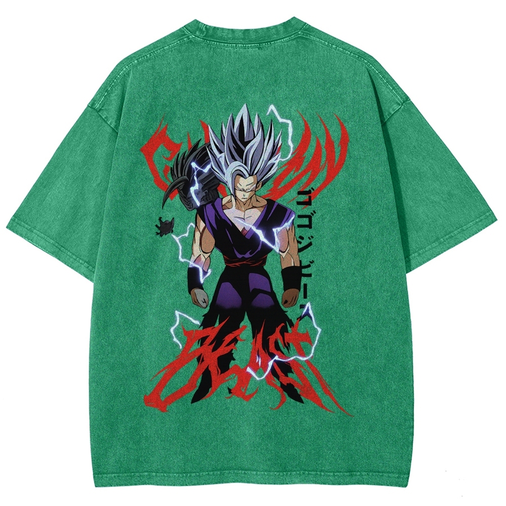 Dragon Ball "Gohan Beast" Vintage Unisex Oversize Anime Manga Acid Washed Cotton T-shirt