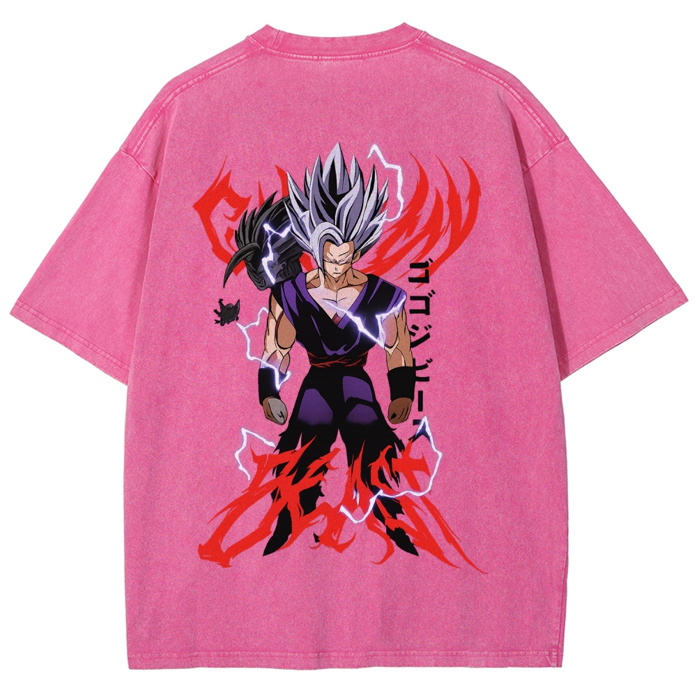 Dragon Ball "Gohan Beast" Vintage Unisex Oversize Anime Manga Acid Washed Cotton T-shirt